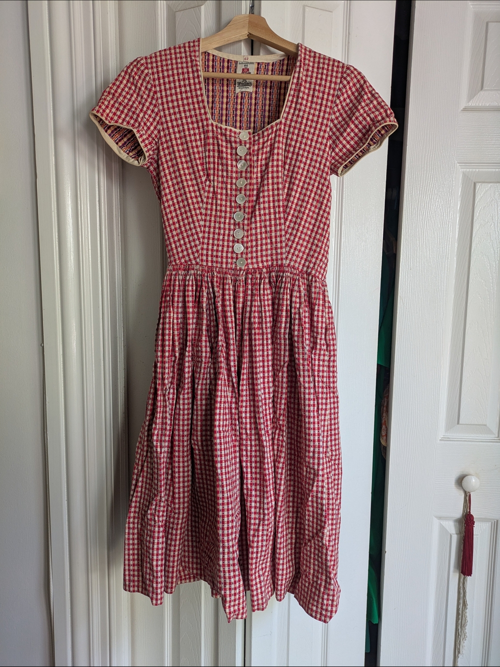 Vintage Alpine Dress with Button Front - Picture 1 of 5